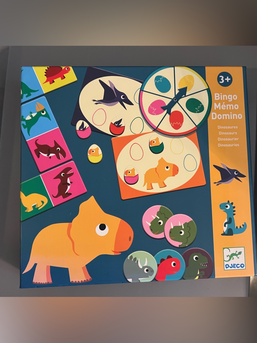 New DJeco Kids Bingo Memory Domino Game Dinosaur theme